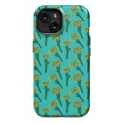 Green Carnation Pattern Phone Case