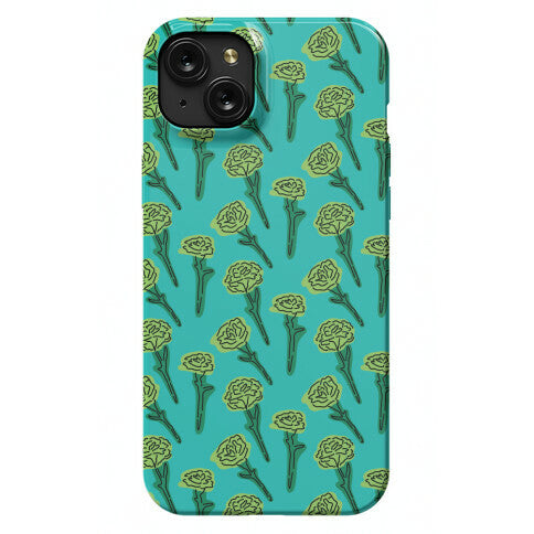 Green Carnation Pattern Phone Case
