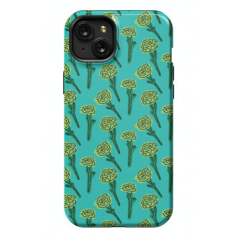 Green Carnation Pattern Phone Case