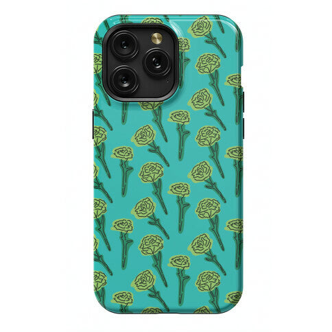 Green Carnation Pattern Phone Case