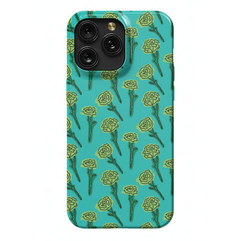 Green Carnation Pattern Phone Case