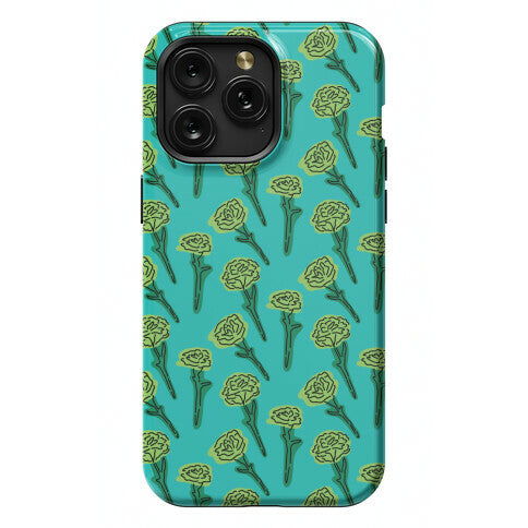 Green Carnation Pattern Phone Case