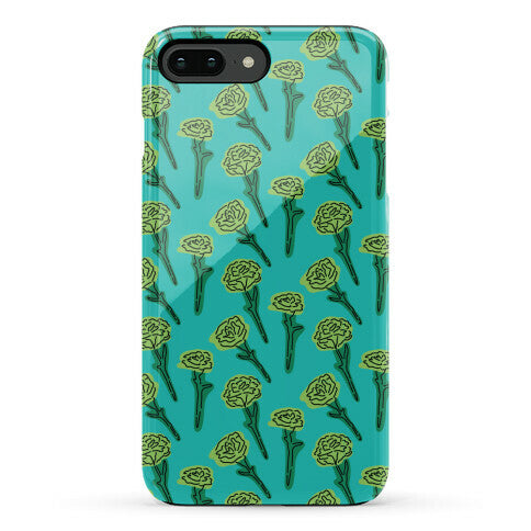 Green Carnation Pattern Phone Case