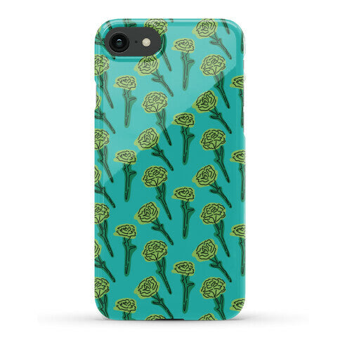 Green Carnation Pattern Phone Case