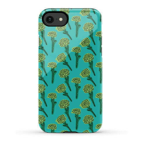 Green Carnation Pattern Phone Case