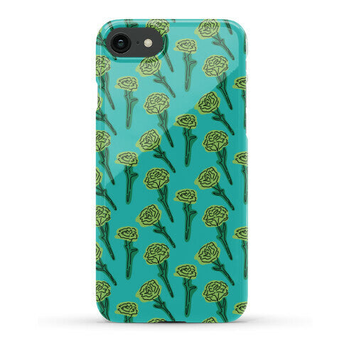 Green Carnation Pattern Phone Case