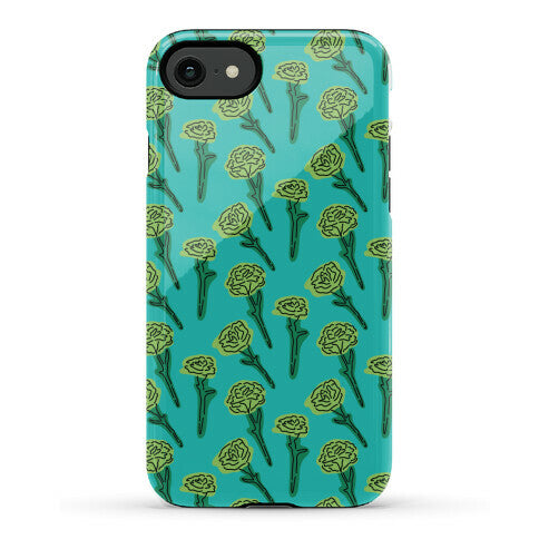 Green Carnation Pattern Phone Case