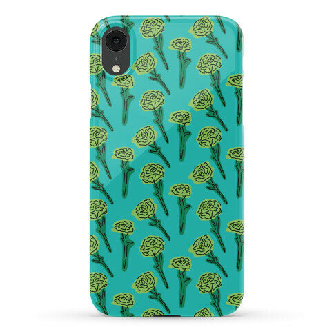 Green Carnation Pattern Phone Case