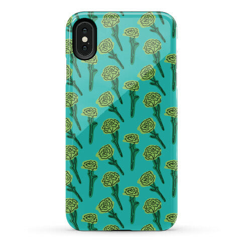 Green Carnation Pattern Phone Case