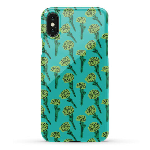 Green Carnation Pattern Phone Case