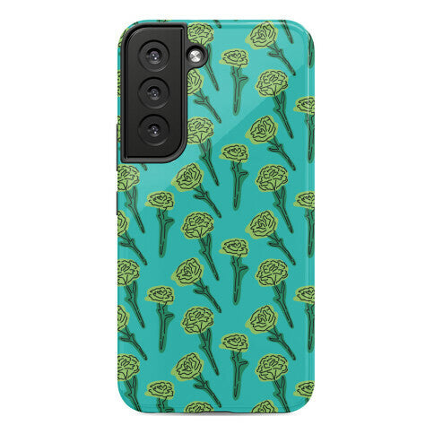 Green Carnation Pattern Phone Case