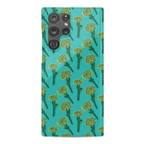 Green Carnation Pattern Phone Case