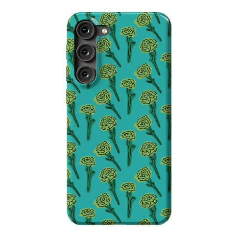 Green Carnation Pattern Phone Case