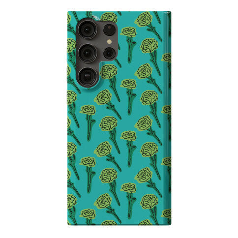 Green Carnation Pattern Phone Case