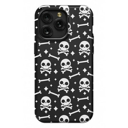 Cute Skull N' Bones Pattern (Black) Phone Case