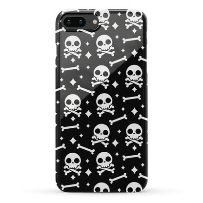 Cute Skull N' Bones Pattern (Black) Phone Case