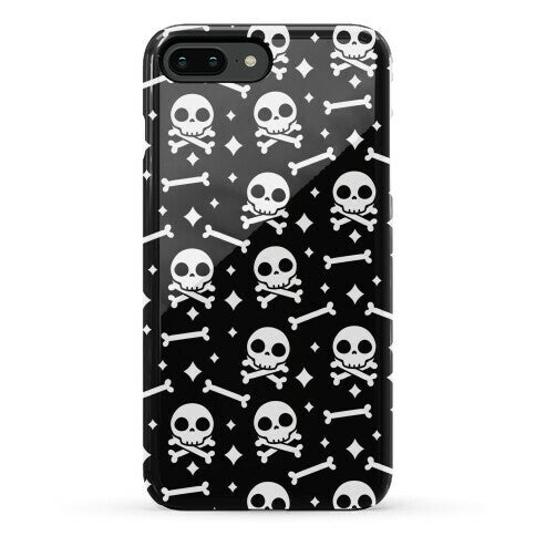 Cute Skull N' Bones Pattern (Black) Phone Case