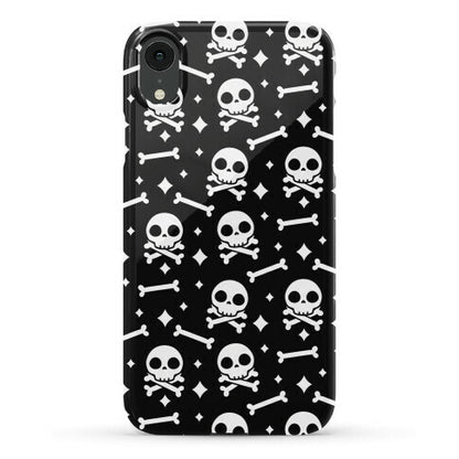 Cute Skull N' Bones Pattern (Black) Phone Case