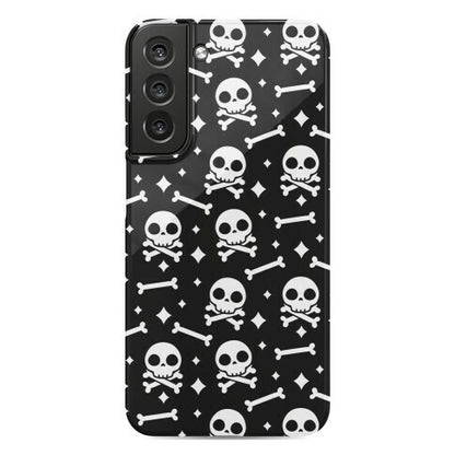 Cute Skull N' Bones Pattern (Black) Phone Case