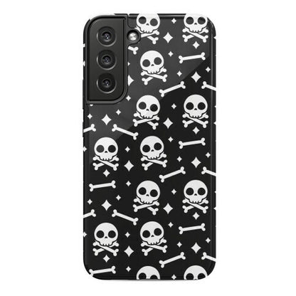 Cute Skull N' Bones Pattern (Black) Phone Case