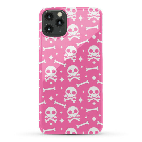 Cute Skull N' Bones Pattern (Pink) Phone Case