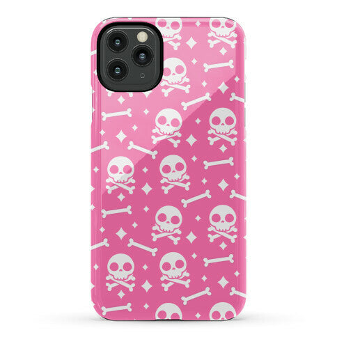 Cute Skull N' Bones Pattern (Pink) Phone Case