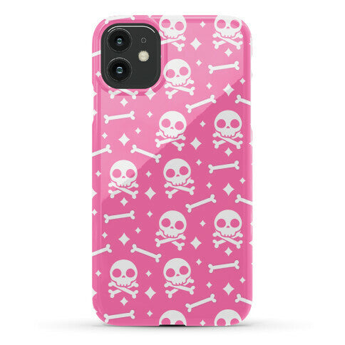 Cute Skull N' Bones Pattern (Pink) Phone Case