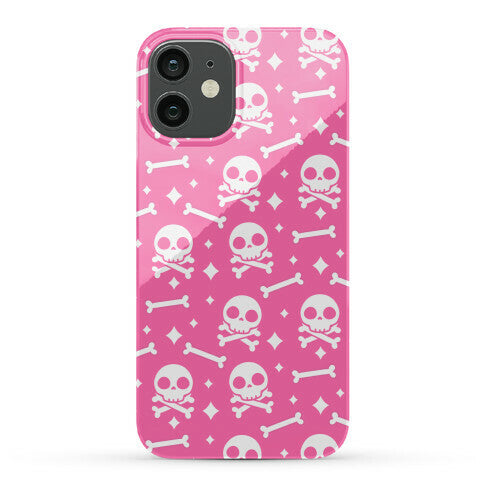 Cute Skull N' Bones Pattern (Pink) Phone Case