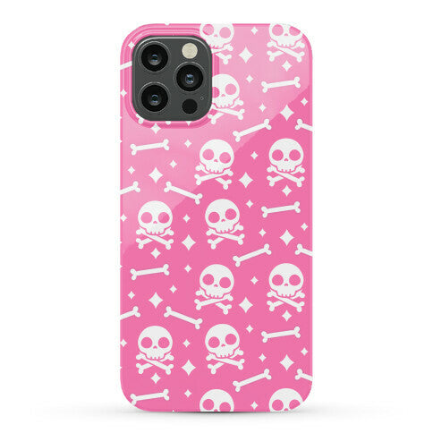 Cute Skull N' Bones Pattern (Pink) Phone Case