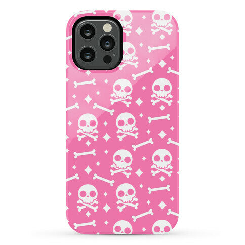 Cute Skull N' Bones Pattern (Pink) Phone Case