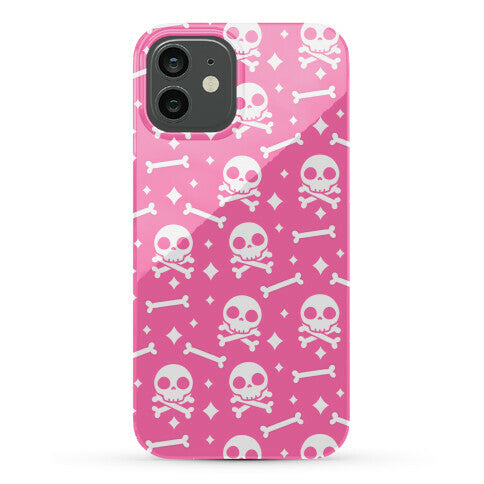Cute Skull N' Bones Pattern (Pink) Phone Case