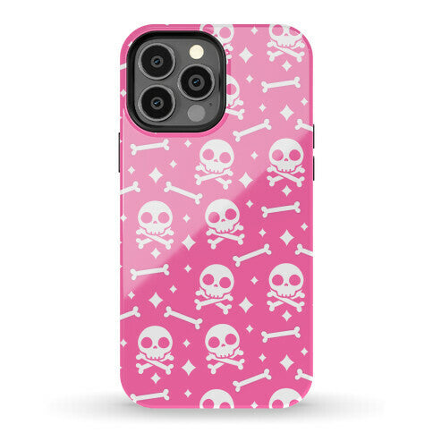 Cute Skull N' Bones Pattern (Pink) Phone Case