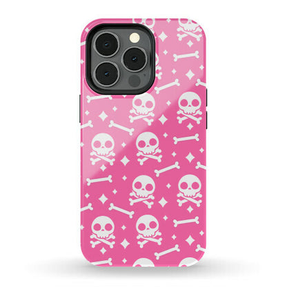 Cute Skull N' Bones Pattern (Pink) Phone Case