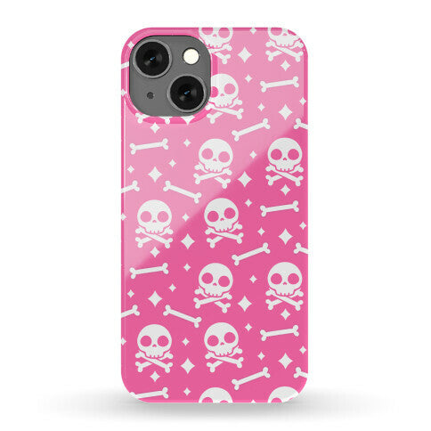 Cute Skull N' Bones Pattern (Pink) Phone Case