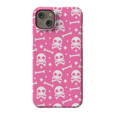 Cute Skull N' Bones Pattern (Pink) Phone Case