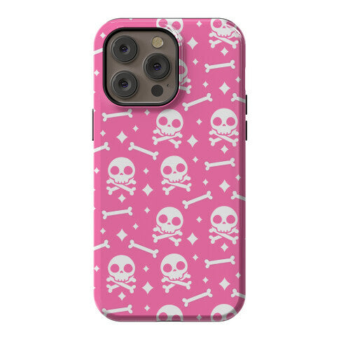 Cute Skull N' Bones Pattern (Pink) Phone Case