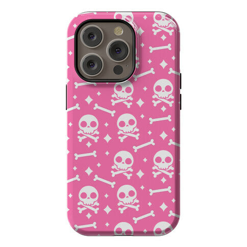 Cute Skull N' Bones Pattern (Pink) Phone Case