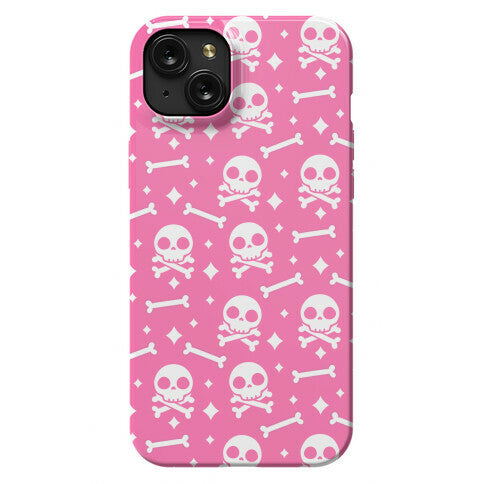 Cute Skull N' Bones Pattern (Pink) Phone Case