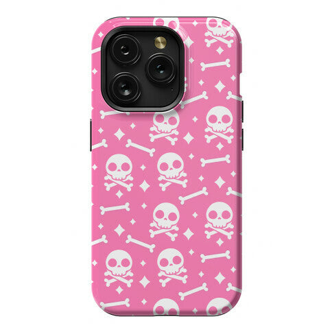 Cute Skull N' Bones Pattern (Pink) Phone Case