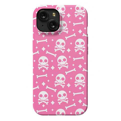 Cute Skull N' Bones Pattern (Pink) Phone Case