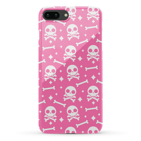 Cute Skull N' Bones Pattern (Pink) Phone Case