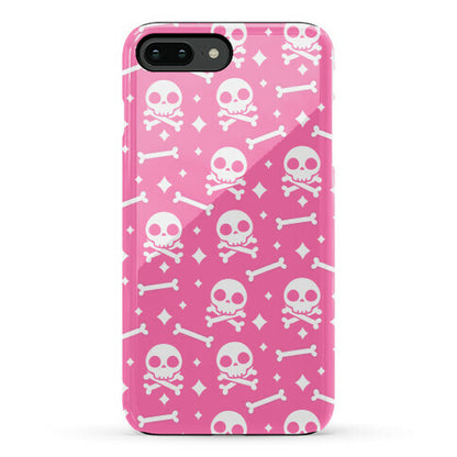 Cute Skull N' Bones Pattern (Pink) Phone Case