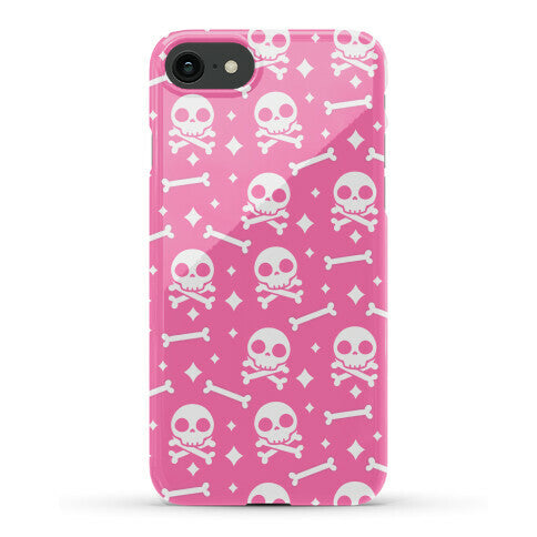Cute Skull N' Bones Pattern (Pink) Phone Case