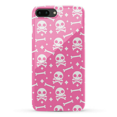 Cute Skull N' Bones Pattern (Pink) Phone Case