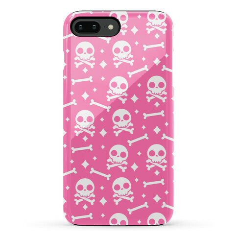 Cute Skull N' Bones Pattern (Pink) Phone Case
