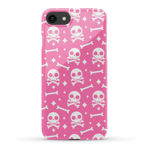 Cute Skull N' Bones Pattern (Pink) Phone Case