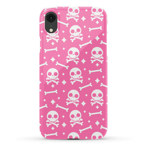 Cute Skull N' Bones Pattern (Pink) Phone Case