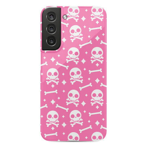 Cute Skull N' Bones Pattern (Pink) Phone Case