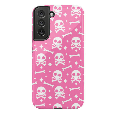 Cute Skull N' Bones Pattern (Pink) Phone Case