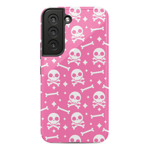 Cute Skull N' Bones Pattern (Pink) Phone Case
